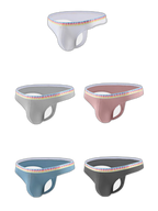 3 Pack Men's Ice Silk Middle-Rise Summer Thongs