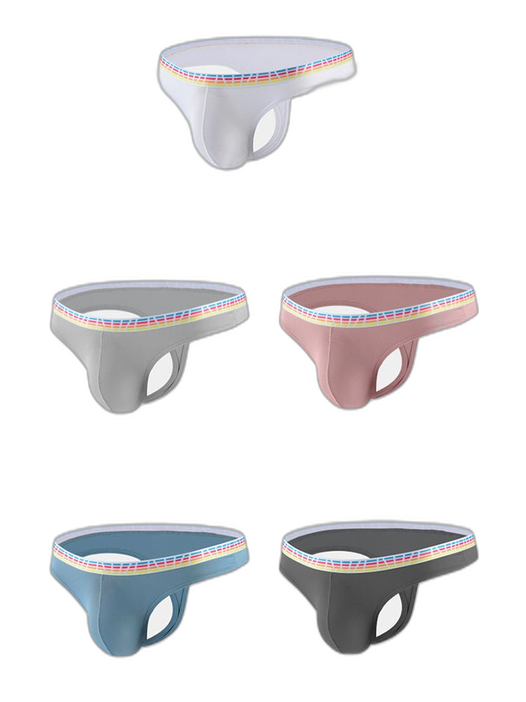3 Pack Men's Ice Silk Middle-Rise Summer Thongs