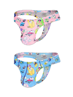 2 Pack Men's Low-Rise Sexy Print Thong