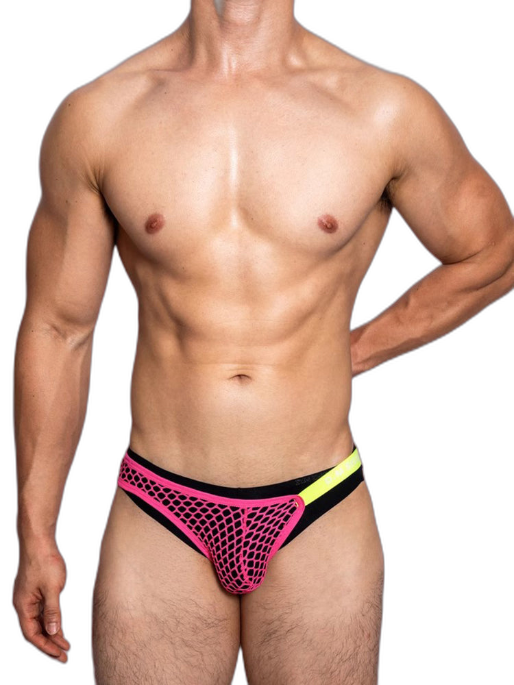 2 Pack Men's Low Waist Sexy Mesh Breathable Sports Transparent Briefs