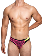 2 Pack Men's Low Waist Sexy Mesh Breathable Sports Transparent Briefs
