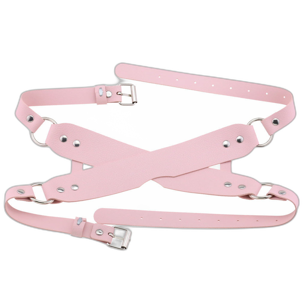 Leather Double Strap Eye Mask Blindfold
