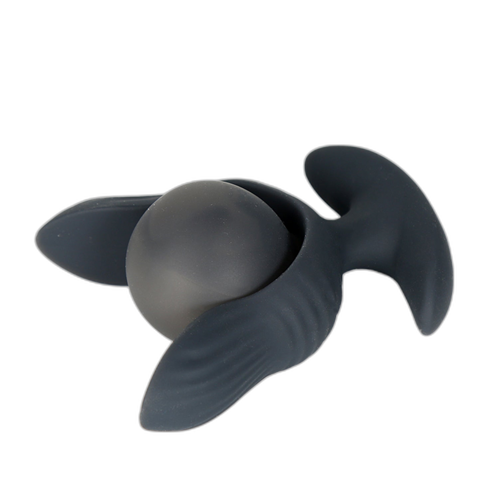 Petal - Inflatable Vibrating Butt Plug - Black Anal Dilator