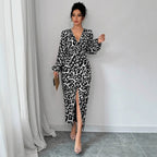 Women's Casual Loose Simple Leopard-Print Dress