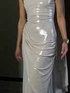 One Shoulder Pleated Bodycon Dress