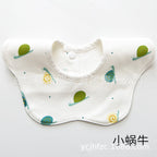 Pure Cotton 360° Rotatable Baby Bib - Petal-Shaped Drool Bib