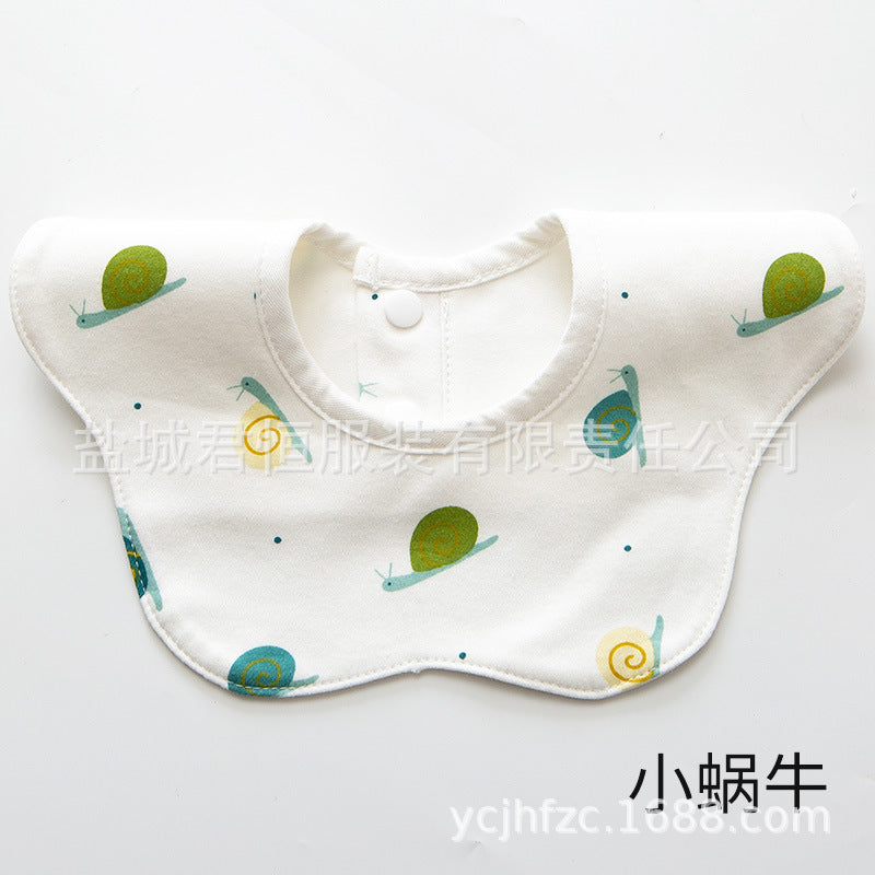 Pure Cotton 360° Rotatable Baby Bib - Petal-Shaped Drool Bib