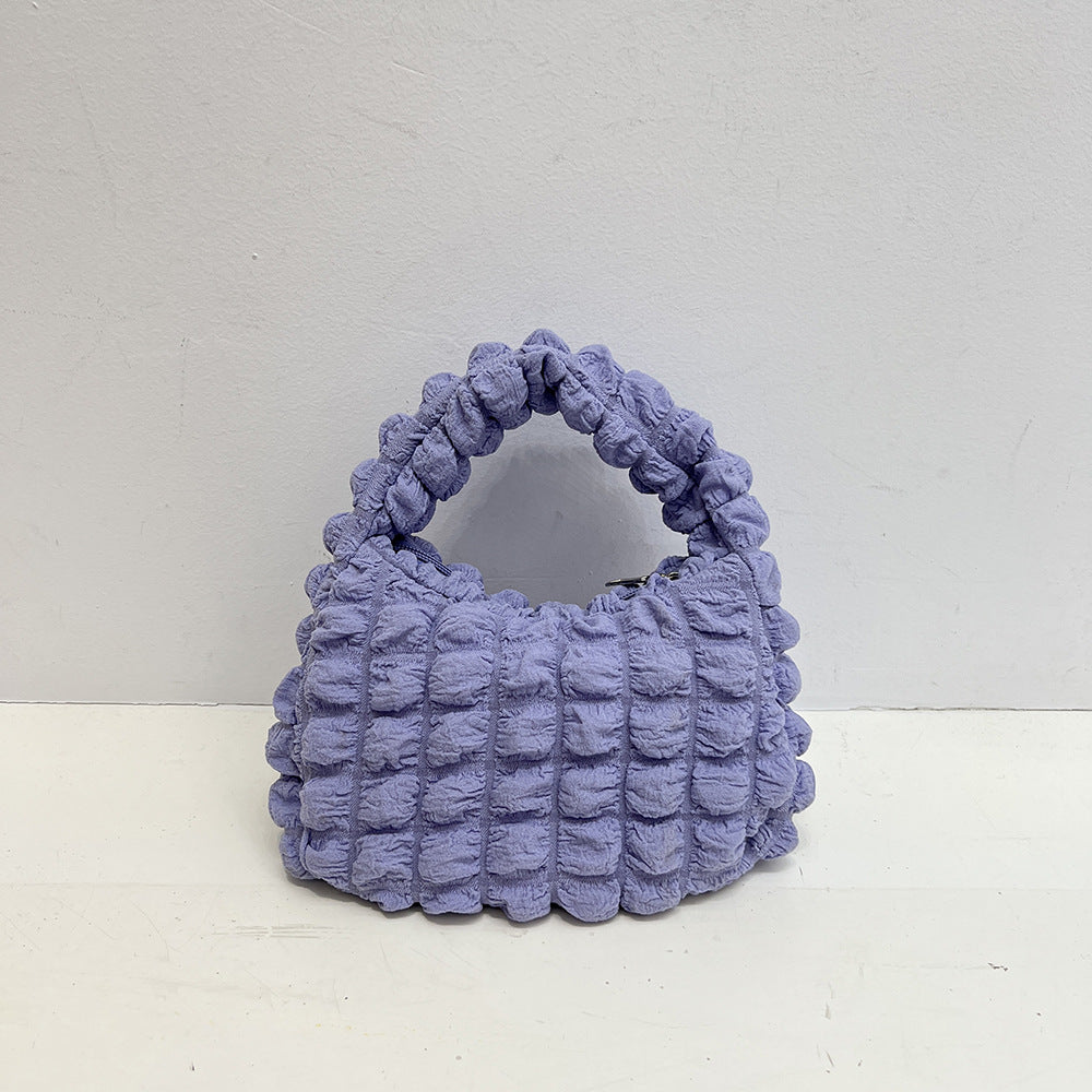 Western Style Gentle Pleated Bubble Handbag