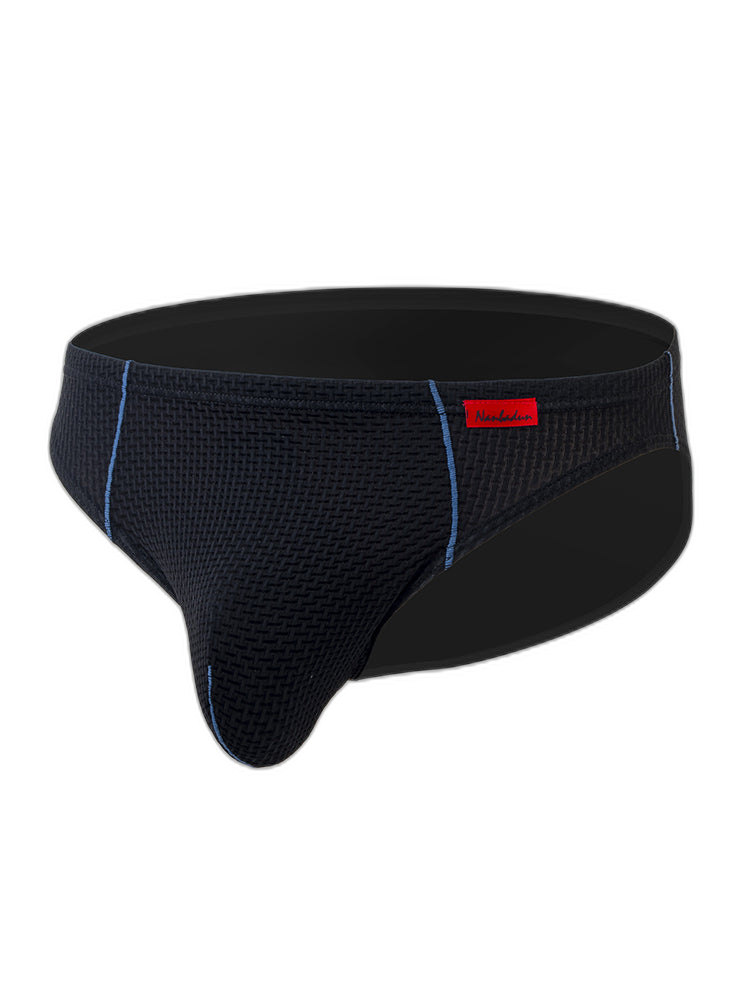 3 Pack Men's Nylon Plaid Lift Hip Briefs Triangle Briefs