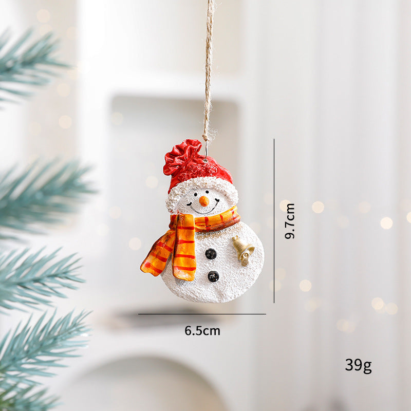 Festive Christmas Ornaments - Handcrafted Resin Gingerbread & Snowman Pendants