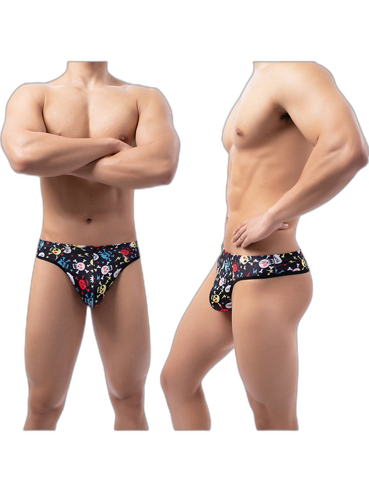 3 Pack Men's Skull Print Thong - Edgy & Sexy