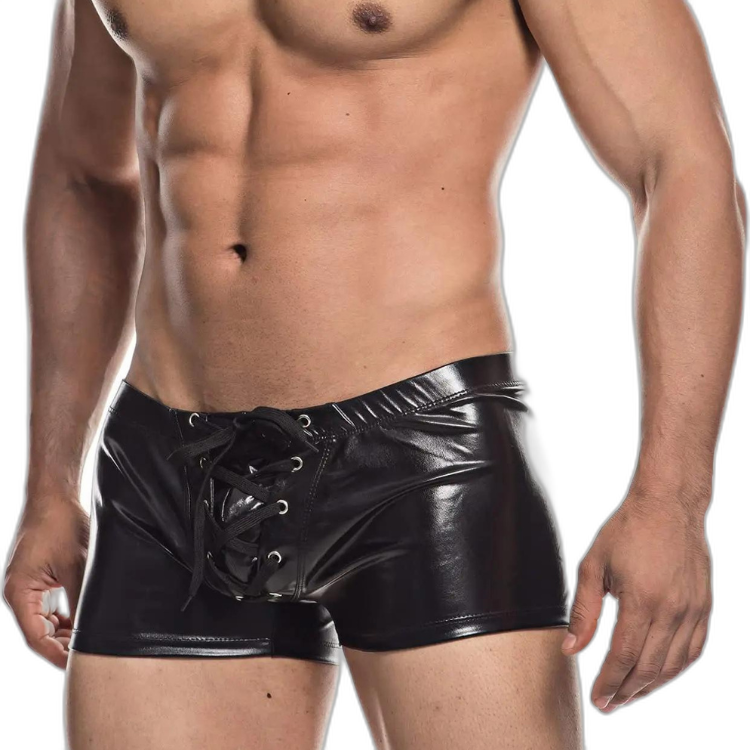 Super Booty Drawstring PU Leather Boxers