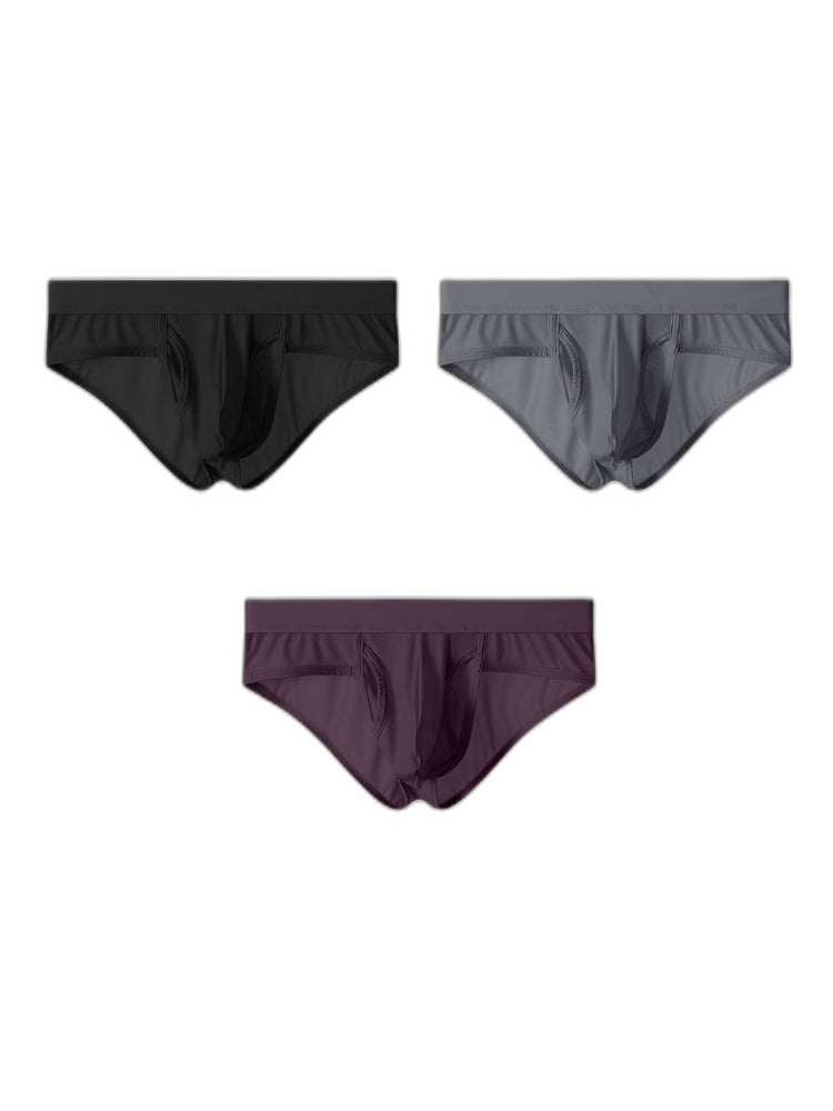 3 Pack Men's Fly Opening Supportive Pouch Stretch Premium Briefs