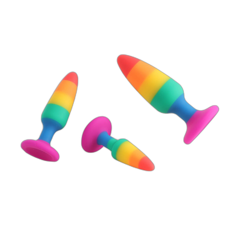 Rainbow Silicone Butt Plug