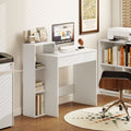 HOMCOM Desk with Storage, Computer Desk with 3 Open Shelves and Drawer, Workstation, Computer Table, White