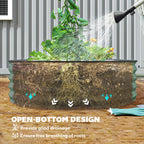 Outsunny Set of 2 Raised Beds for Garden with Metal Plant Stakes, Green