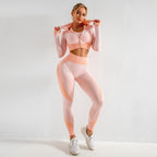 3PCS Yoga Outfit Gym Leggings Sports Bra Tracksuit