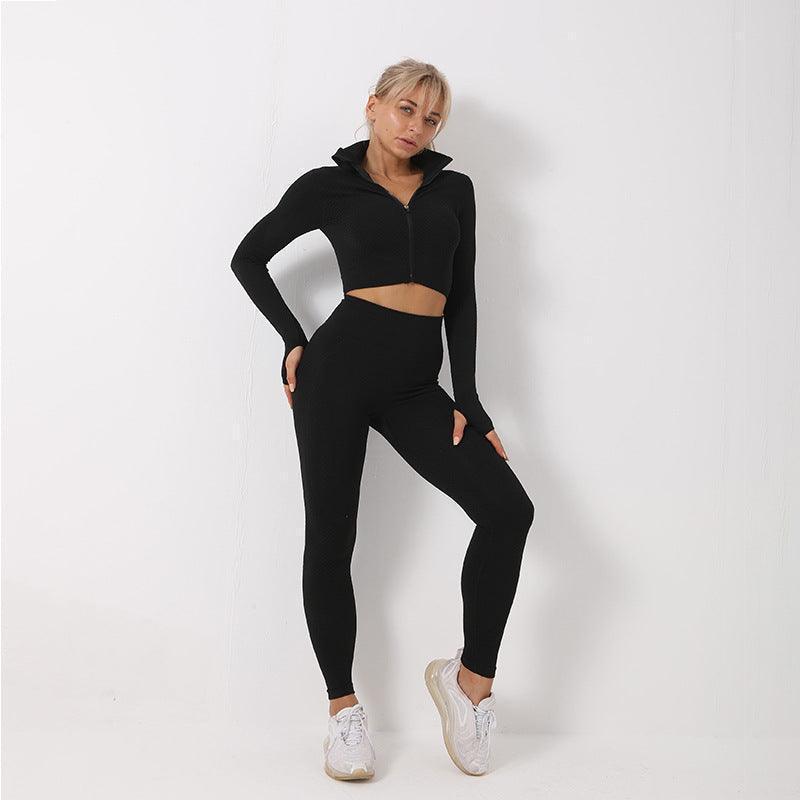 3PCS Yoga Outfit Gym Leggings Sports Bra Tracksuit