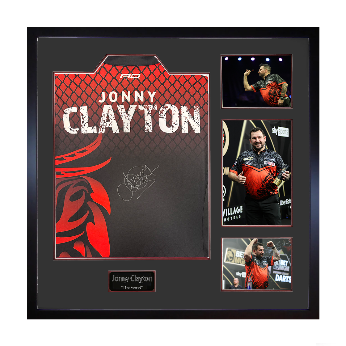 Jonny Clayton Signed Shirt Elite Frame