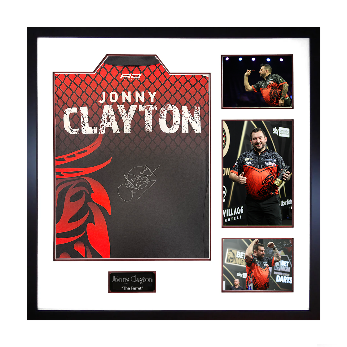 Jonny Clayton Signed Shirt Elite Frame