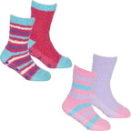 Sock Stack Fluffy Slipper Socks 4 Pack Ultra Soft Thermal Winter Non Slip Plush Lounge
