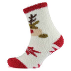 Sock Stack Ladies Christmas Slipper Socks Non Skid Gripper Soles 4 Pack Rudolph Super Soft Non-Slip Indoor Sock