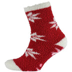 Sock Stack Ladies Christmas Slipper Socks Non Skid Gripper Soles 4 Pack Rudolph Super Soft Non-Slip Indoor Sock