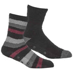 Sock Stack Men's Striped Fluffy Slipper Socks 4 Pack Warm Fleece Non-Skid Gripper Soles Tall Design Winter Slipper UK 6-11