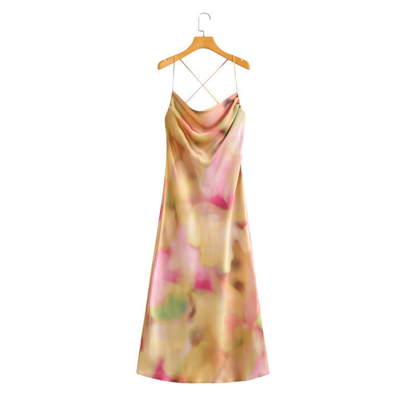 European And American Satin Dress Woman