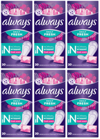 6 x Always Dailies Liners Normal 20 Pack