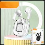 Premium Mini Transparent Wireless Earbuds - Bluetooth 5.3 ENC Noise Cancelling Headphones with Digital Display