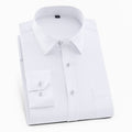 Men's Solid Color Square Collar Long-sleeved Shirt