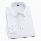 Men's Solid Color Square Collar Long-sleeved Shirt