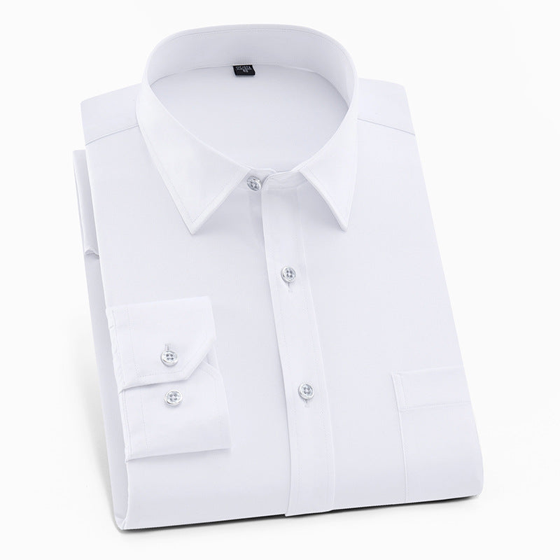 Men's Solid Color Square Collar Long-sleeved Shirt