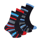 4 Pack Mens Cosy Soft Fluffy Slipper Bed Socks with Grips