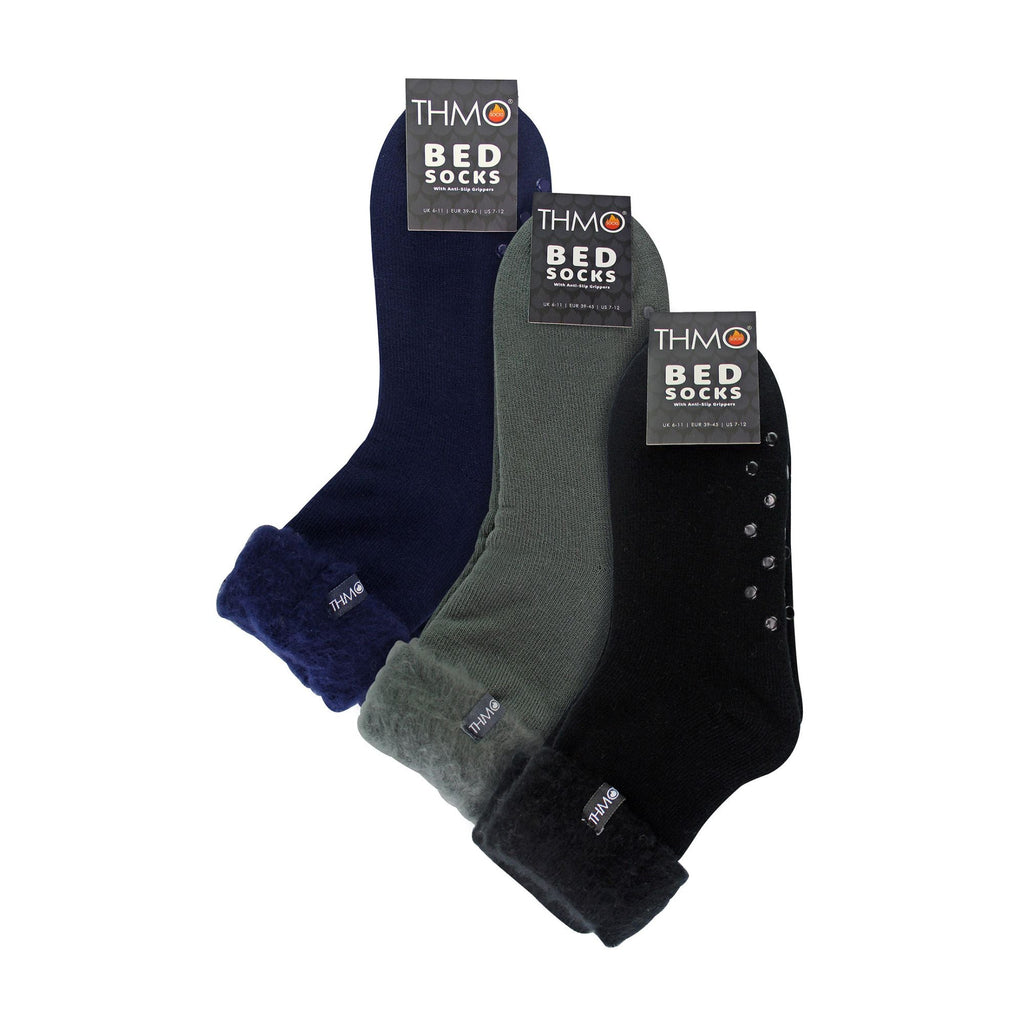 3 Pack Mens Soft Fleece Lined Slipper Bed Socks