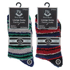 4 Pack Mens Cosy Soft Fluffy Slipper Bed Socks with Grips