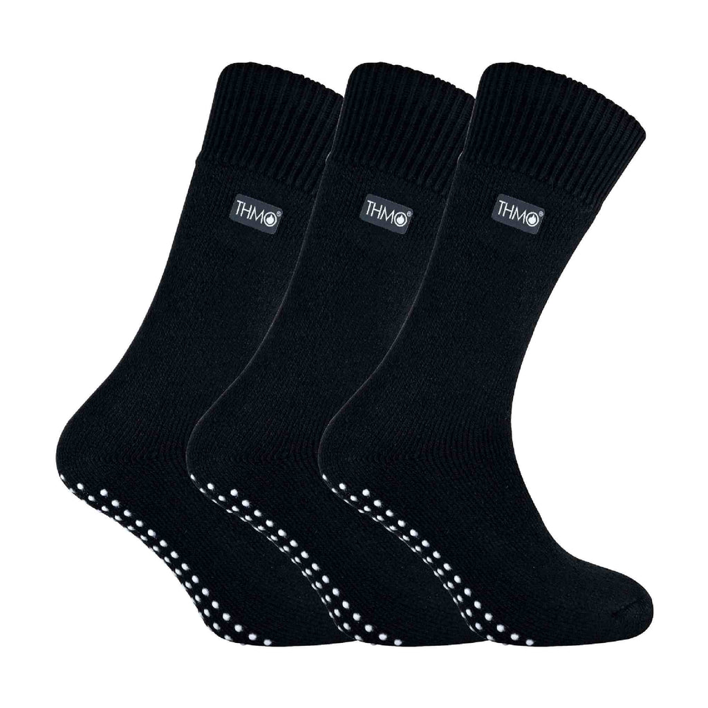 Mens Thermal Indoor Slipper Socks with Grips (Multipack Options)