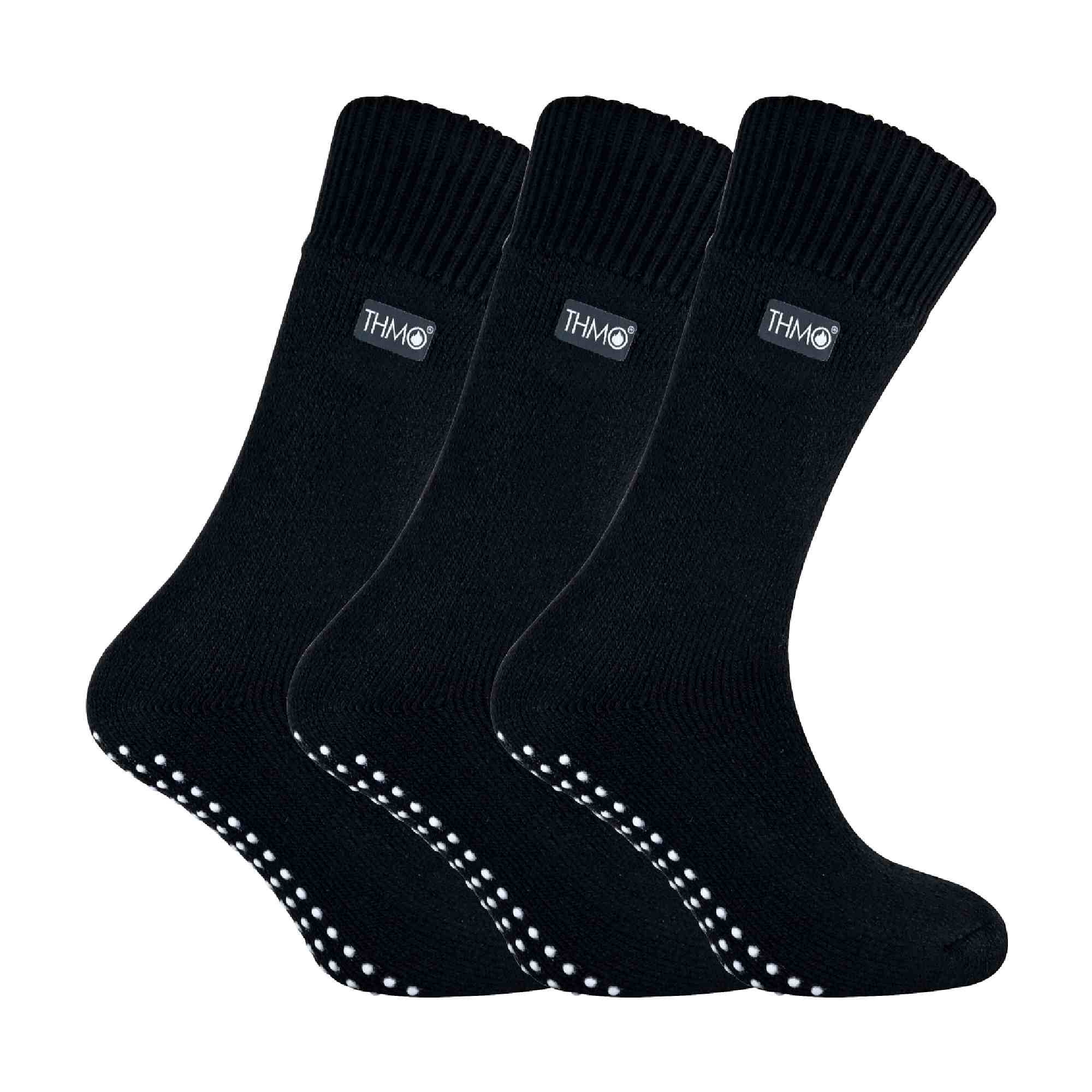 Mens Thermal Indoor Slipper Socks with Grips (Multipack Options)