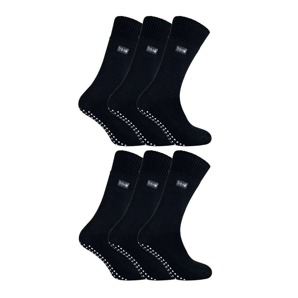 Mens Thermal Indoor Slipper Socks with Grips (Multipack Options)