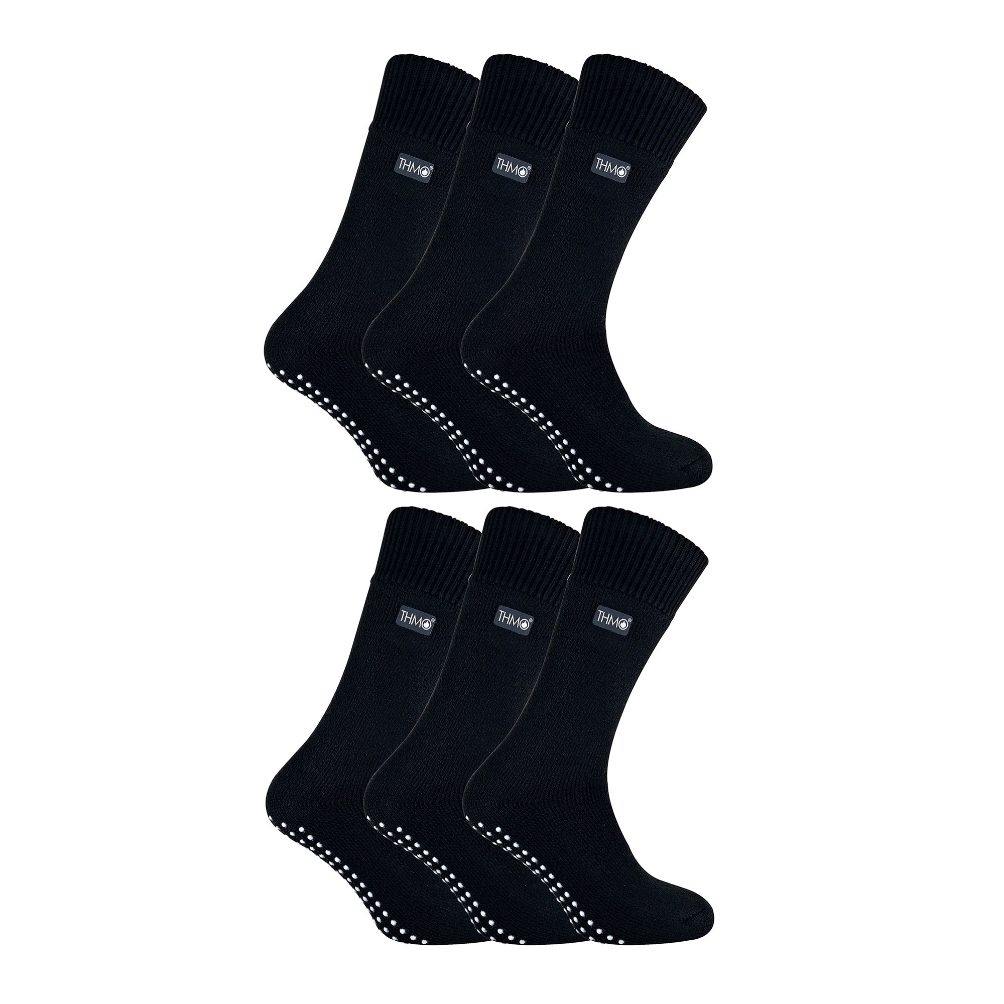 Mens Thermal Indoor Slipper Socks with Grips (Multipack Options)