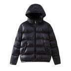 Simple And Versatile Hooded Two-tone Padded Cotton Jacket