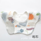Pure Cotton 360° Rotatable Baby Bib - Petal-Shaped Drool Bib