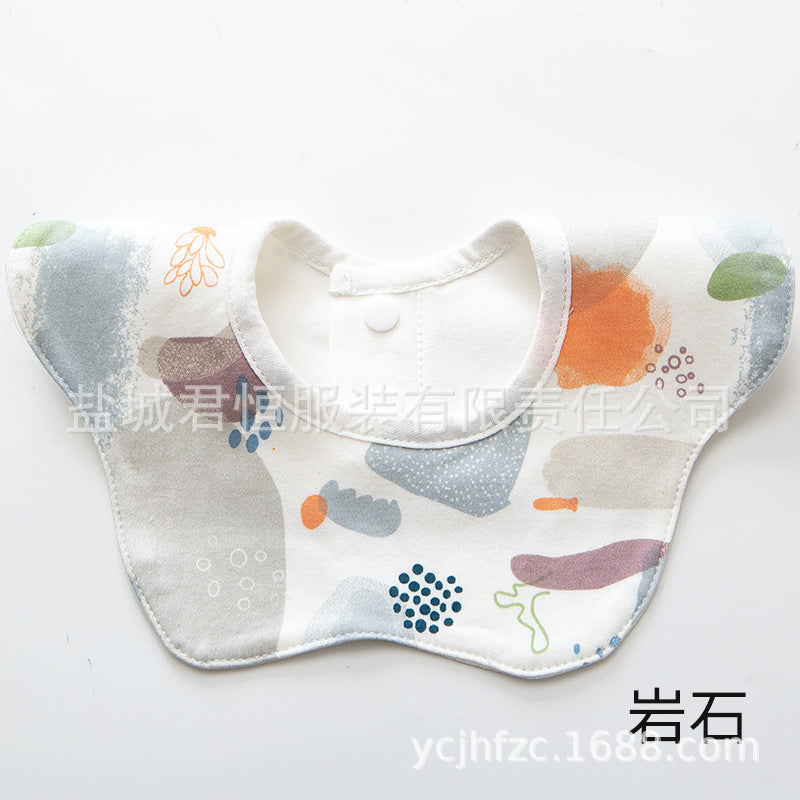 Pure Cotton 360° Rotatable Baby Bib - Petal-Shaped Drool Bib