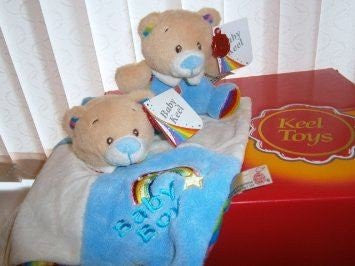 baby keel rainbow rattle & comfort blanket