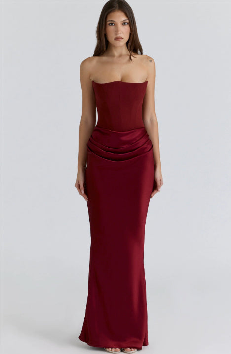 Slim Tube Top Long Dress Sexy Fashion Bandeau Backless Party Evening Dresses For Women Clothing