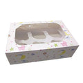 CLUB GREEN Cupcake Box Baby Shower, White, 240 x 165 x 75 mm, Pack of 2