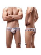 4-pack Men's Lace Print Sheer Mesh Bohemian Boxer Briefs
