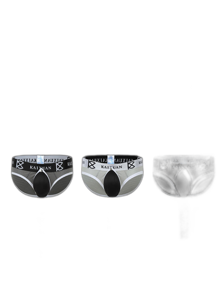2 Pack Men's Sexy Mesh Front Opening Sponge Coaster Briefs
