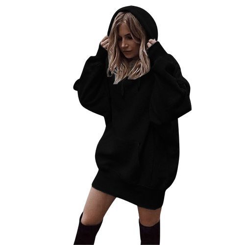 Women's hooded loose long sleeve thick sweater